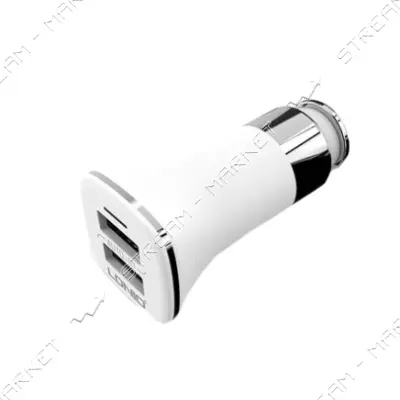 Автомобильное зарядное устройство Ldnio C301 5V/3.4А 2 USB plus Micro USB кабель белое