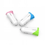 Автомобильное зарядное устройство Ldnio C332 5V/3.4А 2 USB plus Micro USB кабель бело-голубое