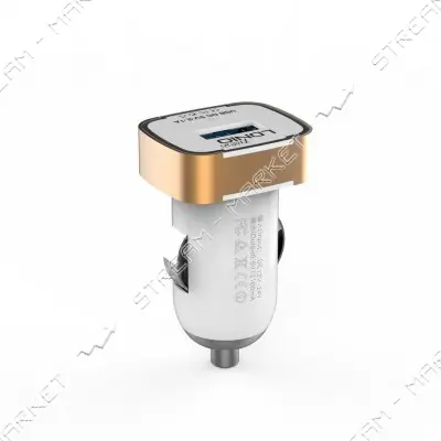 Автомобильное зарядное устройство Ldnio DL-211 5V/2.1А 1 USB plus Lightning кабель белое