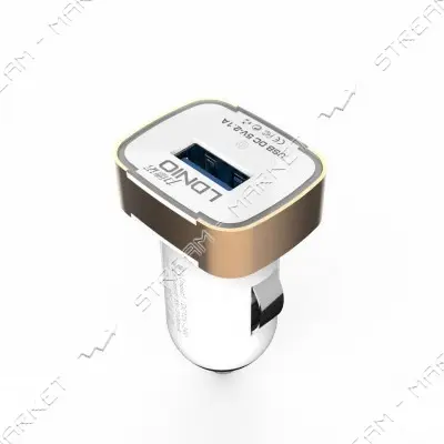 Автомобильное зарядное устройство Ldnio DL-211 5V/2.1А 1 USB plus Lightning кабель белое