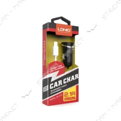 Автомобильное зарядное устройство Ldnio DL-C12 5V/2.1А 1 USB plus Micro USB кабель белое            