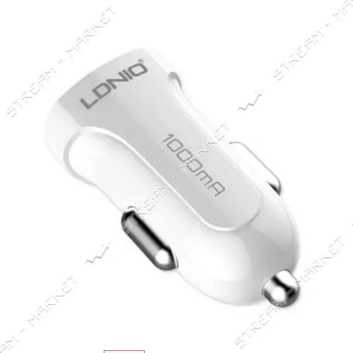 Автомобильное зарядное устройство Ldnio DL-C17 5V/1А 1 USB plus Lightning кабель белое              