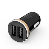 Автомобильное зарядное устройство Ldnio DL-C22 5V/2.1А 2 USB plus Lightning кабель черное