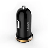 Автомобильное зарядное устройство Ldnio DL-C22 5V/2.1А 2 USB plus Lightning кабель черное