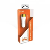 Автомобильное зарядное устройство Ldnio DL-C30 5V/3.4А 3 USB plus Lightning кабель белое