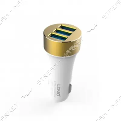 Автомобильное зарядное устройство Ldnio DL-C30 5V/3.4А 3 USB plus Lightning кабель белое