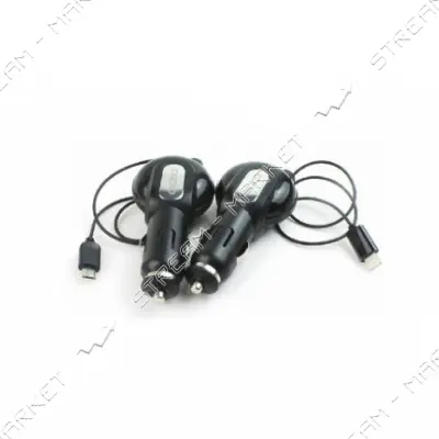 Автомобильное зарядное устройство Ozio CN23 5V/1А 1 USB plus Micro USB кабель черное                