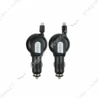 Автомобильное зарядное устройство Ozio CN23 5V/1А 1 USB plus Micro USB кабель черное                