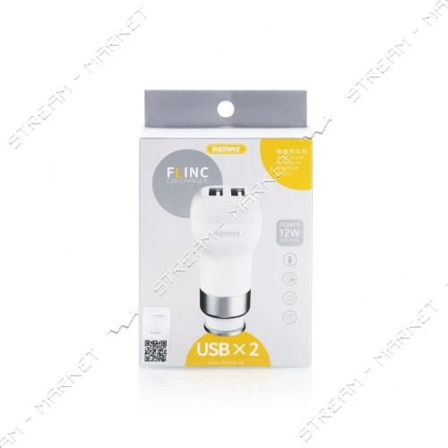 Автомобильное зарядное устройство Remax RCC207 Flinc 5V/2.4А 2 USB белое                            