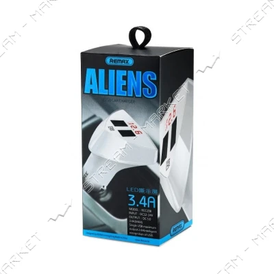 Автомобильное зарядное устройство Remax RCC208 Aliens 5V/2.4А 2USB белое                            