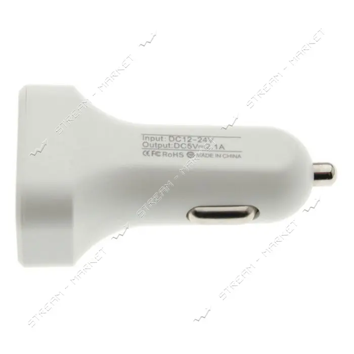Автомобильное зарядное устройство WUW C70 5V/2.1А 2USB белое