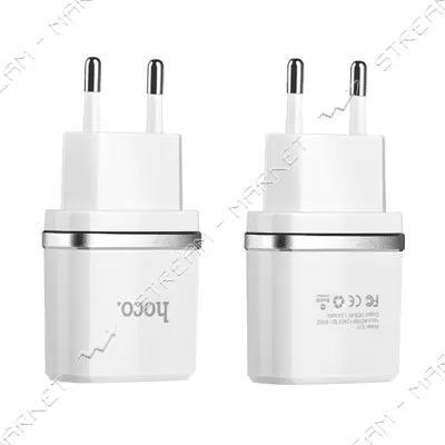 Сетевое зарядное устройство Hoco C11 1A 1USB плюс кабель Lightning USB белое