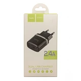 Сетевое зарядное устройство Hoco C12 2.4A 2USB черное