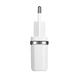 Сетевое зарядное устройство Hoco C12 2.4A 2USB плюс кабель Lightning USB белое                      