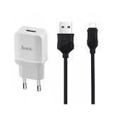 Сетевое зарядное устройство Hoco C22А 2.4A 1USB плюс кабель Micro USB черное                        