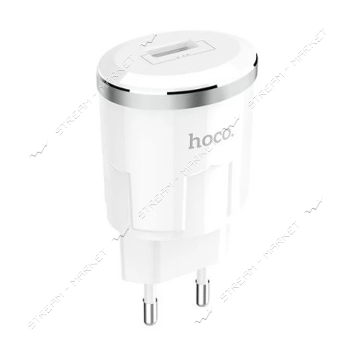 Сетевое зарядное устройство Hoco C37A Thunder 2.4A 1USB белое                                       