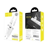 Сетевое зарядное устройство Hoco C37A Thunder 2.4A 1USB плюс кабель USB Type-C белое                