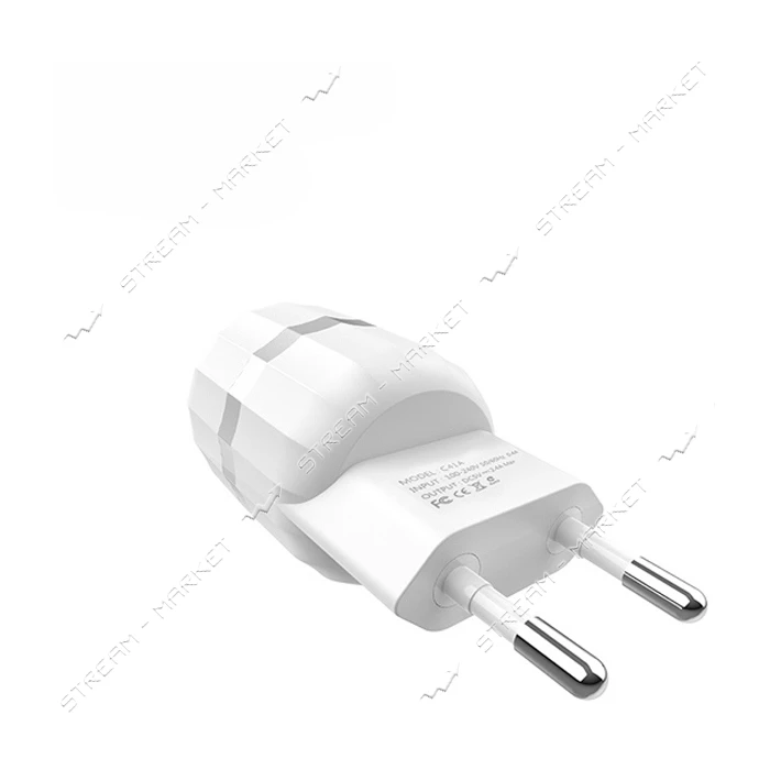 Сетевое зарядное устройство Hoco C41A Wisdom 2.4A 2USB белое