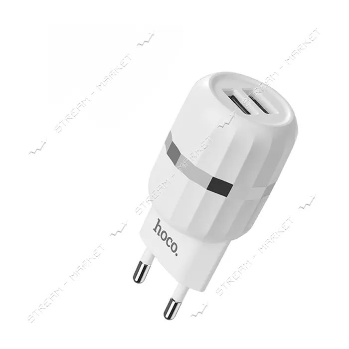 Сетевое зарядное устройство Hoco C41A Wisdom 2.4A 2USB белое