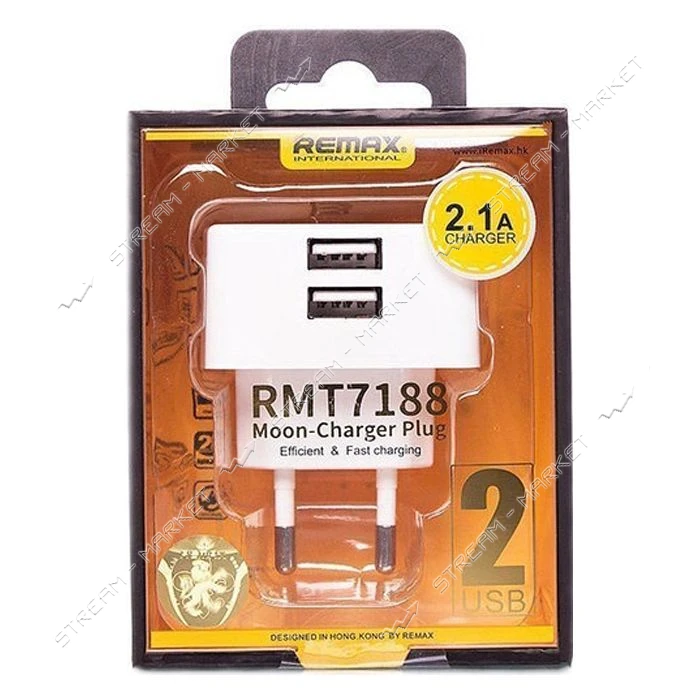 Сетевое зарядное устройство Remax Moon RMT-7188 2.1A 2USB белое