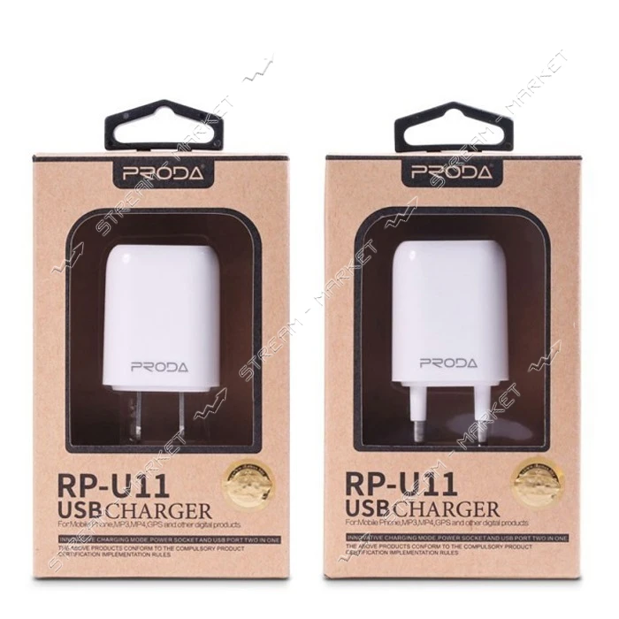 Сетевое зарядное устройство Remax Proda RP-U11 1A 1USB белое