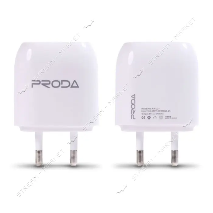 Сетевое зарядное устройство Remax Proda RP-U21 2.1A 1USB белое