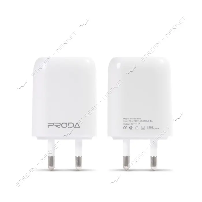 Сетевое зарядное устройство Remax RP-U11 1A 1USB плюс кабель Lightning USB белое                    