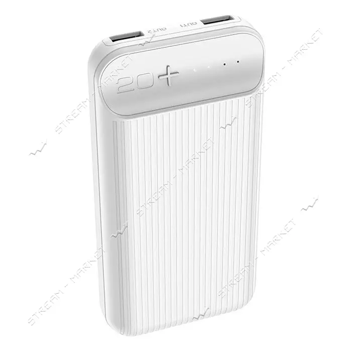 Портативное зарядное устройство Hoco J52А 2USB 20000mAh белое