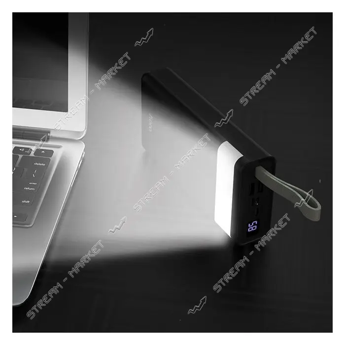 Портативное зарядное устройство Hoco J73 Powerful desk lamp 2USB 30000mAh черное                    
