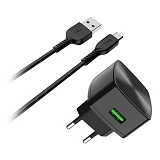 Сетевое зарядное устройство Hoco C70A Cutting-edge single port QC3.0 charger set черное