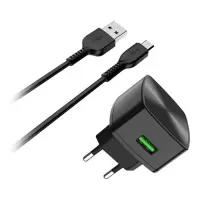 Сетевое зарядное устройство Hoco C70A Cutting-edge single port QC3.0 charger set черное             