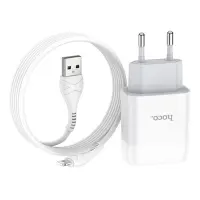 Сетевое зарядное устройство Hoco C72A Glorious single port charger set Lightning белое              