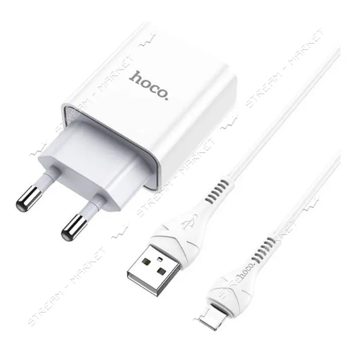Сетевое зарядное устройство Hoco C81A Asombroso single port charger Lightning белое
