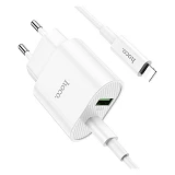 Сетевое зарядное устройство Hoco C95A Lineal PD20W плюс QC3.0 Charger Set белое                     
