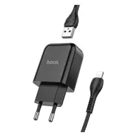 Сетевое зарядное устройство Hoco N2 Vigour single port charger Lightning черное                     