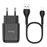 Сетевое зарядное устройство Hoco N2 Vigour single port charger Lightning черное                     