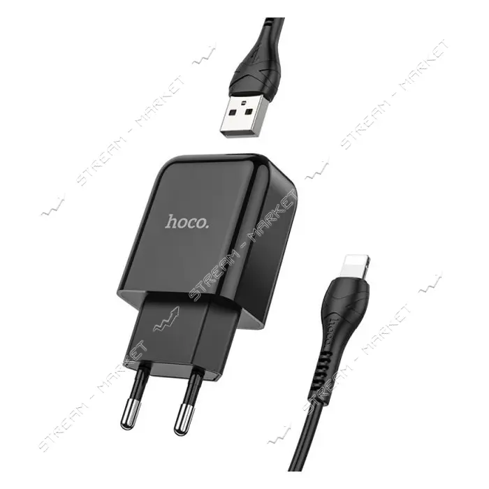 Сетевое зарядное устройство Hoco N2 Vigour single port charger Lightning черное                     