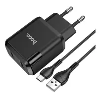Сетевое зарядное устройство Hoco N7 Speedy dual port charger set Type-C черное                      