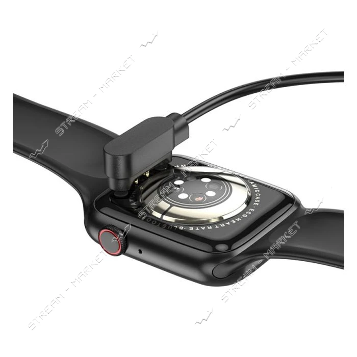Сетевое зарядное устройство Hoco Y6 /Y7 Smart watch charging cable черное
