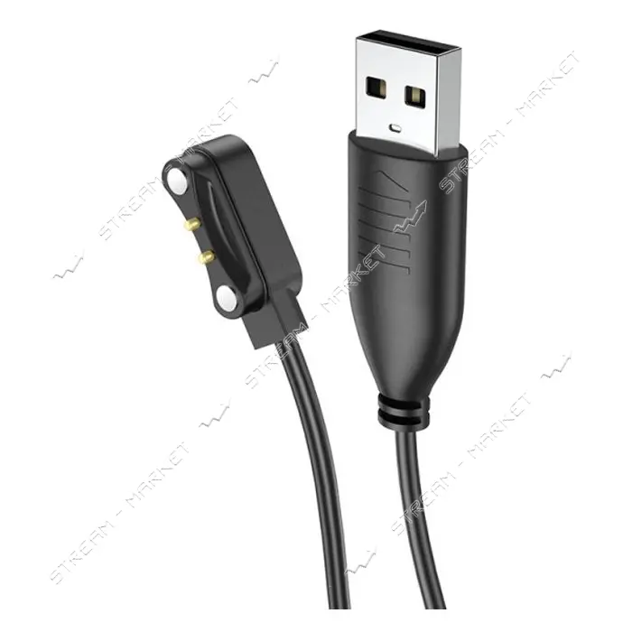 Сетевое зарядное устройство Hoco Y6 /Y7 Smart watch charging cable черное