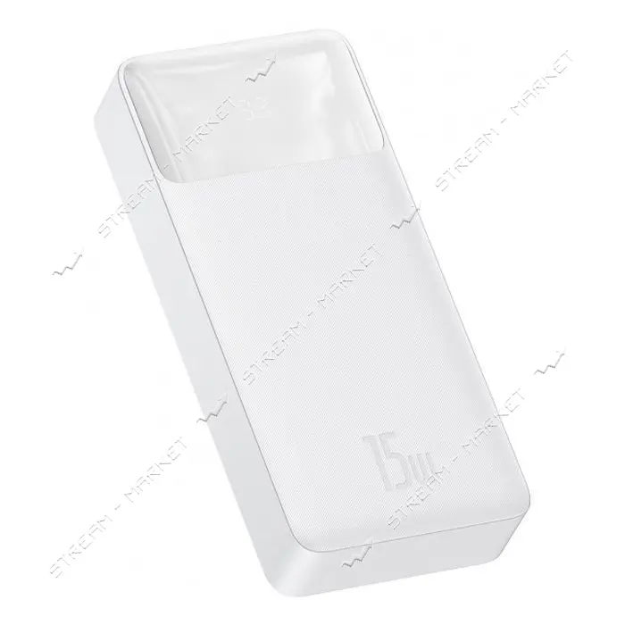 Портативное зарядное устройство Baseus Bipow Digital Display 15W 2USB 20000mAh белое
