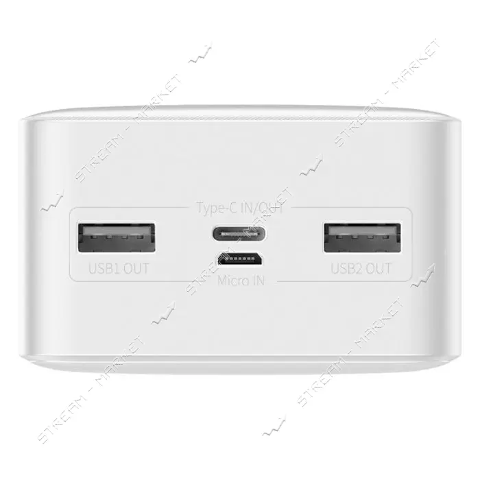 Портативное зарядное устройство Baseus Bipow Digital Display 15W 2USB 30000mAh белое                