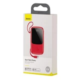 Портативное зарядное устройство Baseus Q pow Digital Display 3A 10000mAh красное