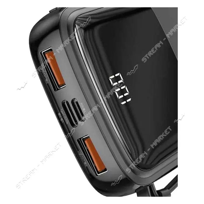 Портативное зарядное устройство Baseus Q pow Digital Display 3A Type-C Cable 10000mAh черное