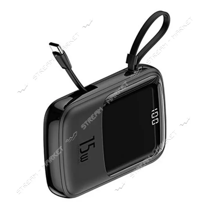 Портативное зарядное устройство Baseus Q pow Digital Display 3A Type-C Cable 10000mAh черное