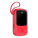 Портативное зарядное устройство Baseus Q pow Digital Display 3A Type-C Cable 10000mAh красное