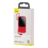 Портативное зарядное устройство Baseus Q pow Digital Display 3A Type-C Cable 10000mAh красное