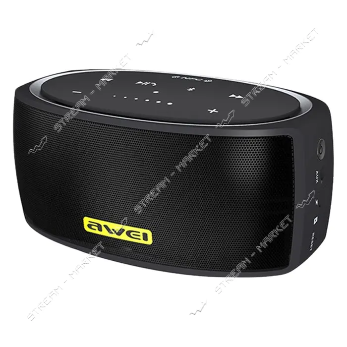 Bluetooth-колонка Awei Y210 портативная черная с желтым                                             