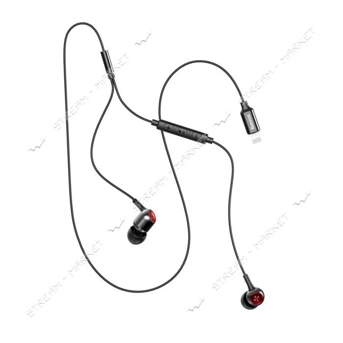 Проводные наушники Baseus P02 lightning Call Digital черные