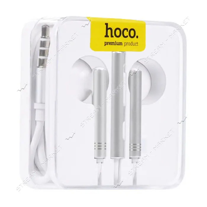 Наушники проводные Hoco M22 Spirited Rhyme серебро                                                  